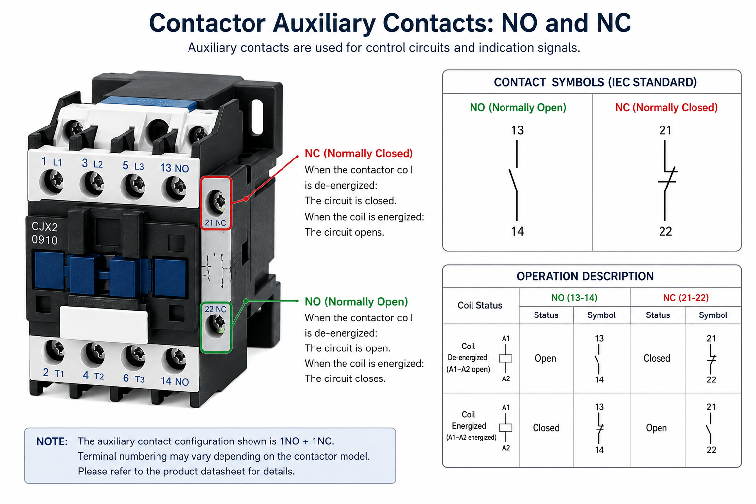 Contactor NO NC Guide: Numbers, Symbols & Wiring Explained